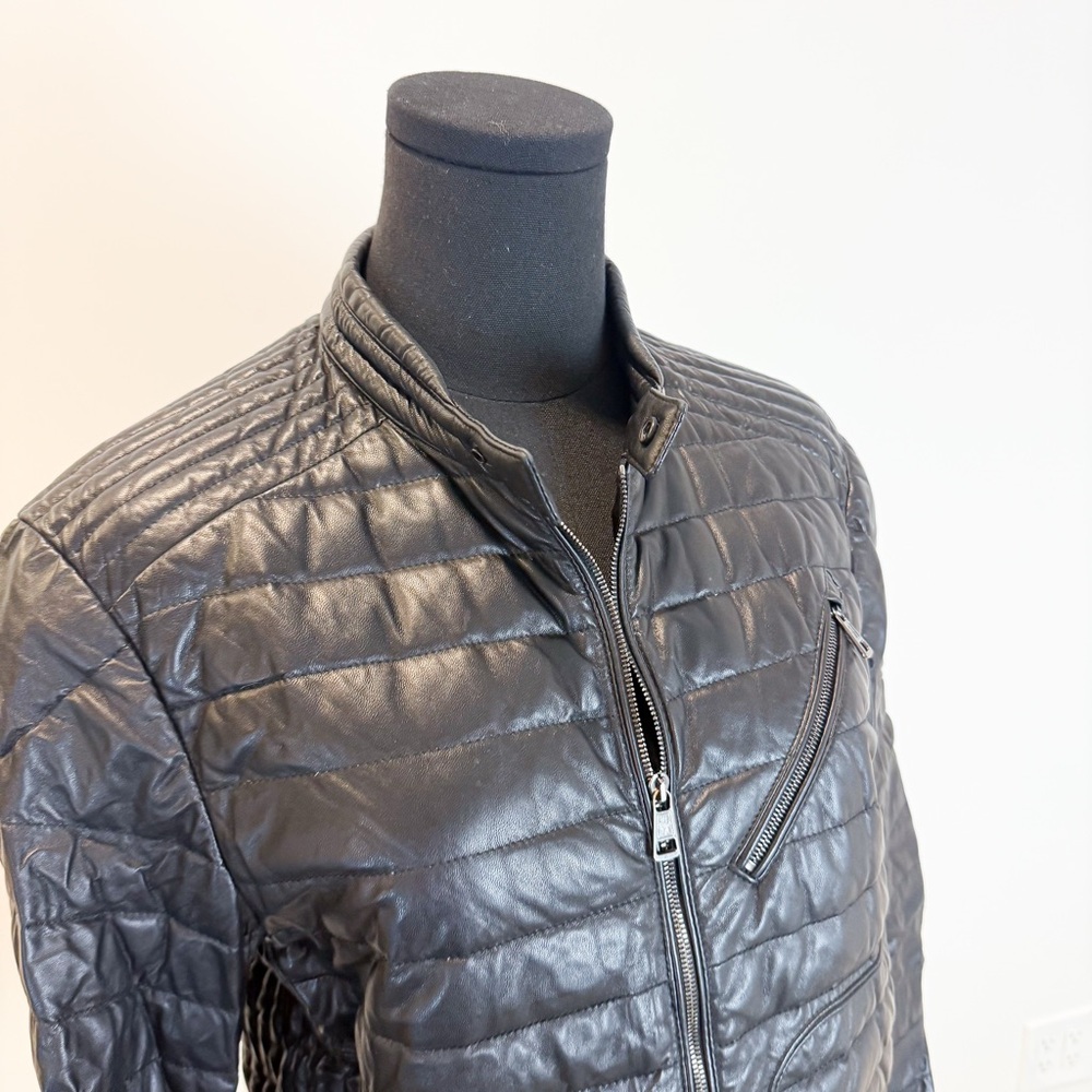 Moncler full leather Quilted Jacket Size 1 (Fits more like Size Small) JU0011 - Picture 3 of 15